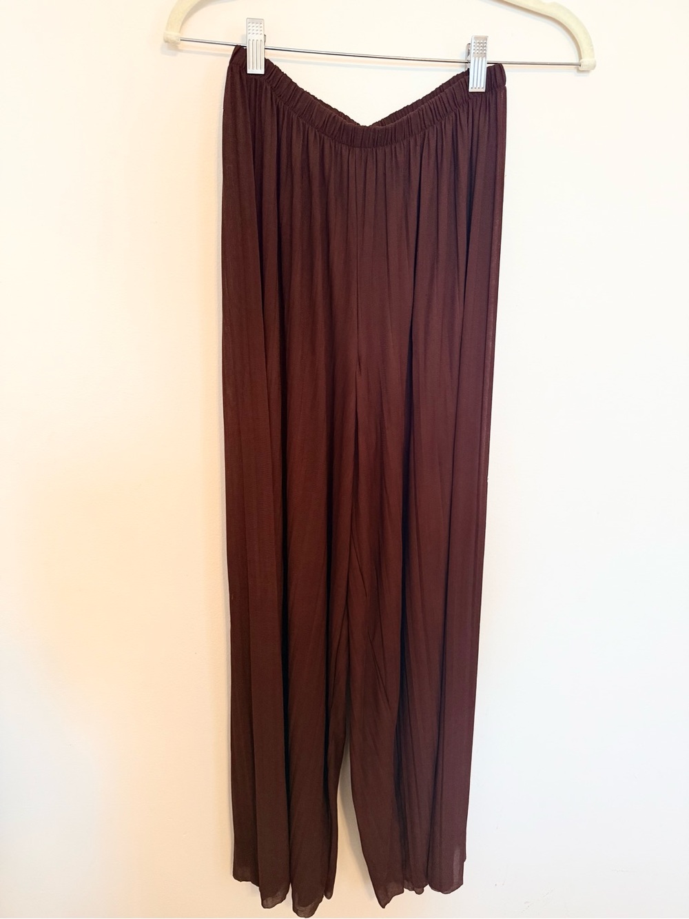 Brown Sheer Flowy Pants